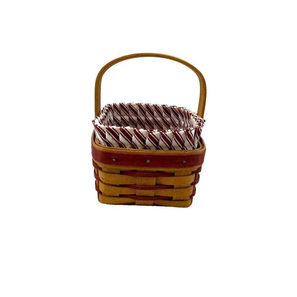 1994 Longaberger Small Sweetheart Basket w/Protector & Liner Vintage